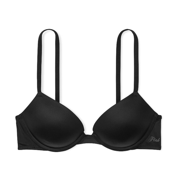 (2) VS PINK Super Push Up Bras Sz 38DD Praline & Black LIKE NEW Lot Bundle 38E - Picture 3 of 7